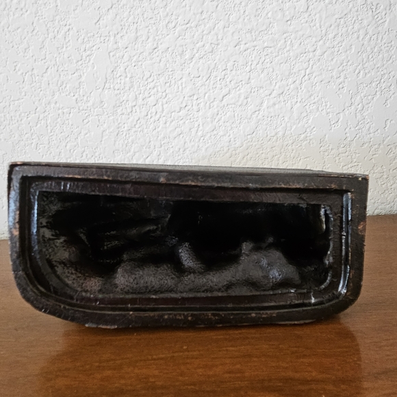 Vintage Cast Metal Covered Wagon And Oxen Booken 1950's Rustic Bronze Color - Picture 4 of 8